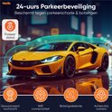 Nexlis 4K dashcam met 24-uurs parkeelbeveiliging, toont een gele sportauto met geavanceerd nachtzicht, WiFi en botsingsdetectie.