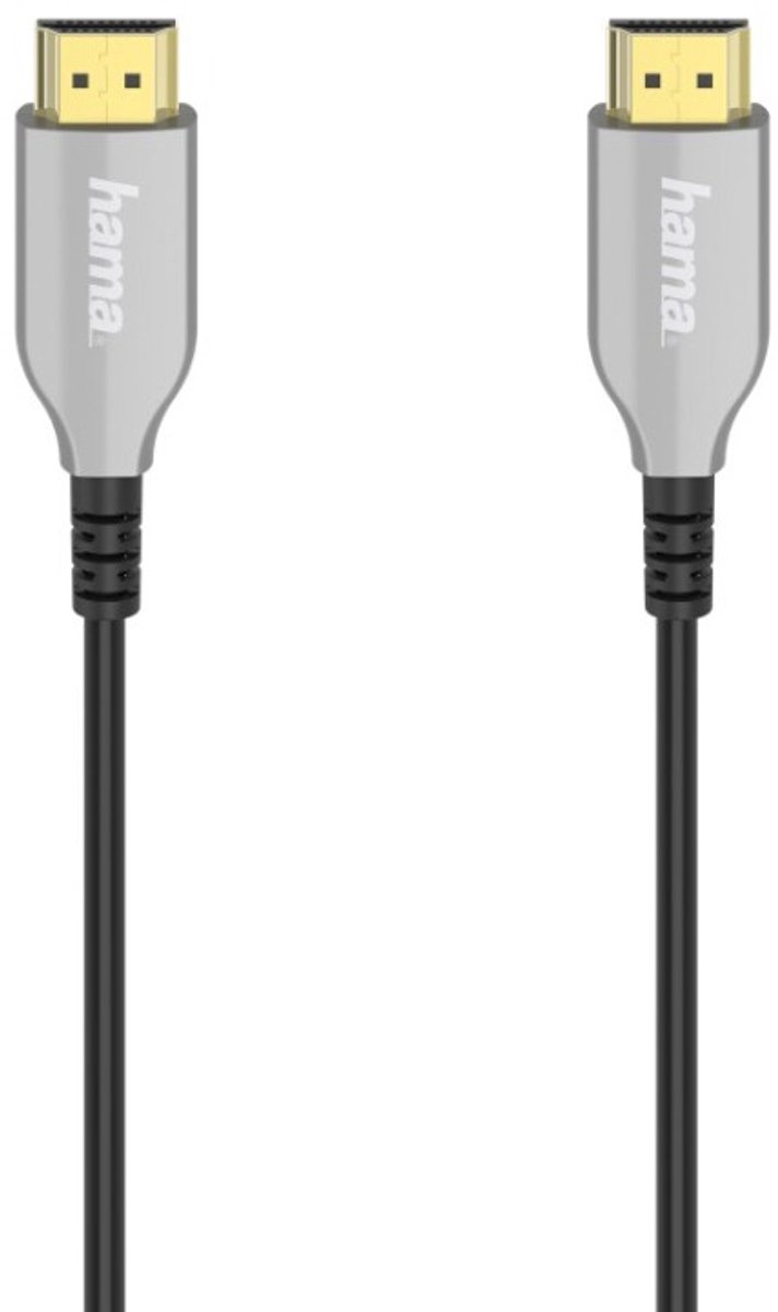 Hama 00205275, 15 m, HDMI Type A (Standaard), HDMI Type A (Standaard), 3D, 18 Gbit/s, Zwart, Zilver