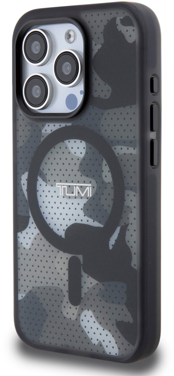 Tumi TUHMP15LTCAMK iPhone 15 Pro 6.1" zwart/zwarte hardcase Frosted Camo Print MagSafe