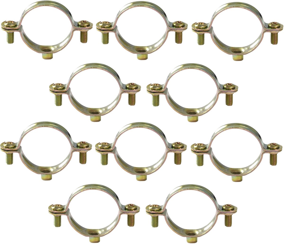 C60433 - Set van 10 klemmen - Ontlasting Ã˜32mm - Stalen muurbeugel voor leidingen