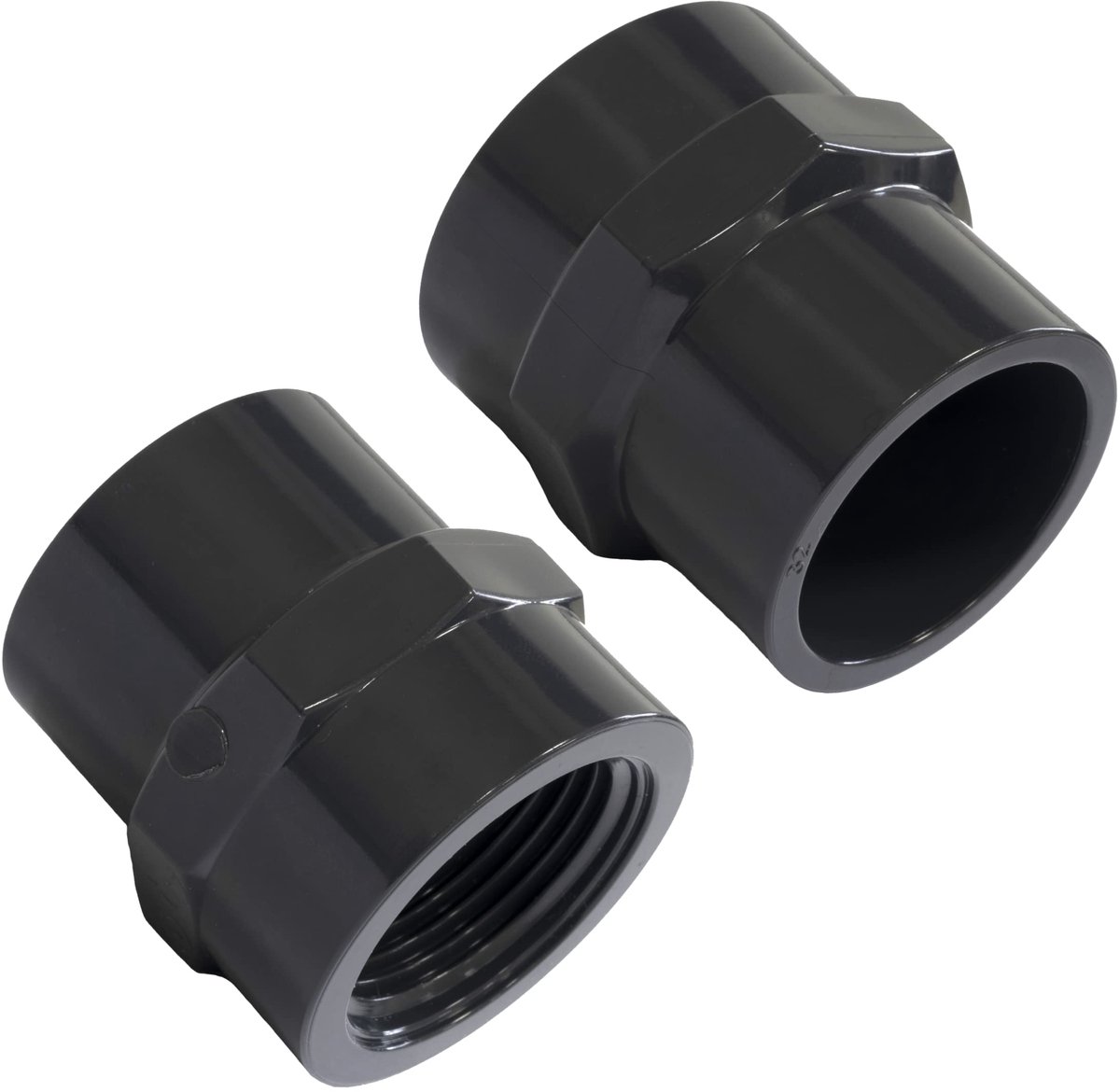 C62149 - Set van 2 Mixen Nipples/Moffen - Ã˜32mm naar 1'' Draaifitting - Plastic - Max. 10 Bar
