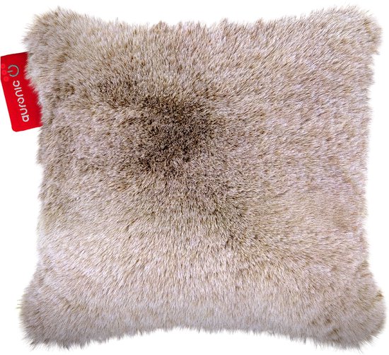 Auronic Warmtekussen - Teddy - 45x45 - Draadloos - Oplaadbaar - Elektrisch kussen - Infrarood - Taupe