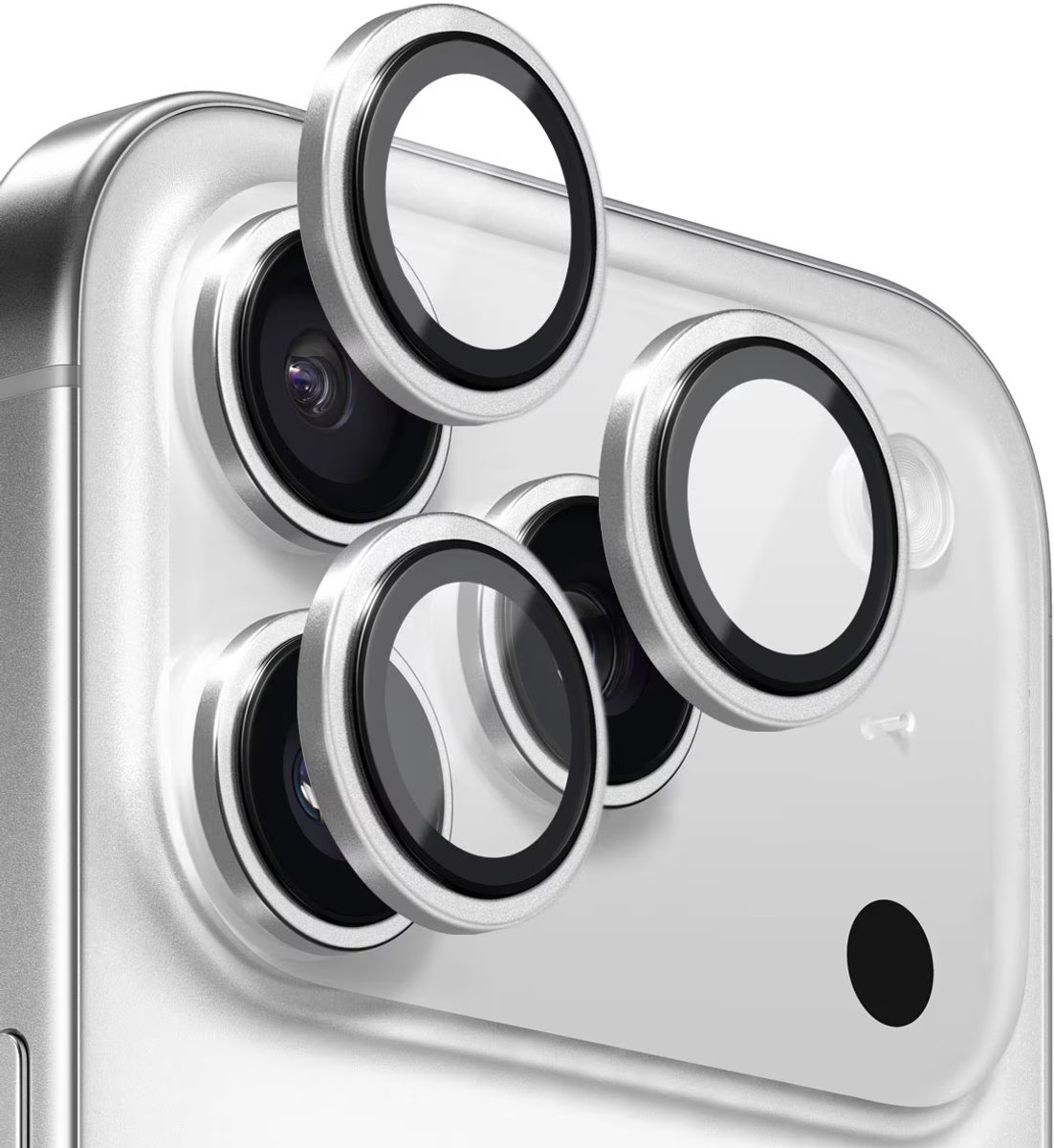 Mobile5 - Apple iPhone 17 Pro - Camera lens protector - Gehard glas - 9H Bescherming - Zilver