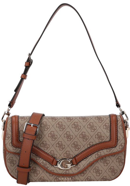 GUESS sac à épaule Dea Flap Shoulder Bag Latte Logo beige