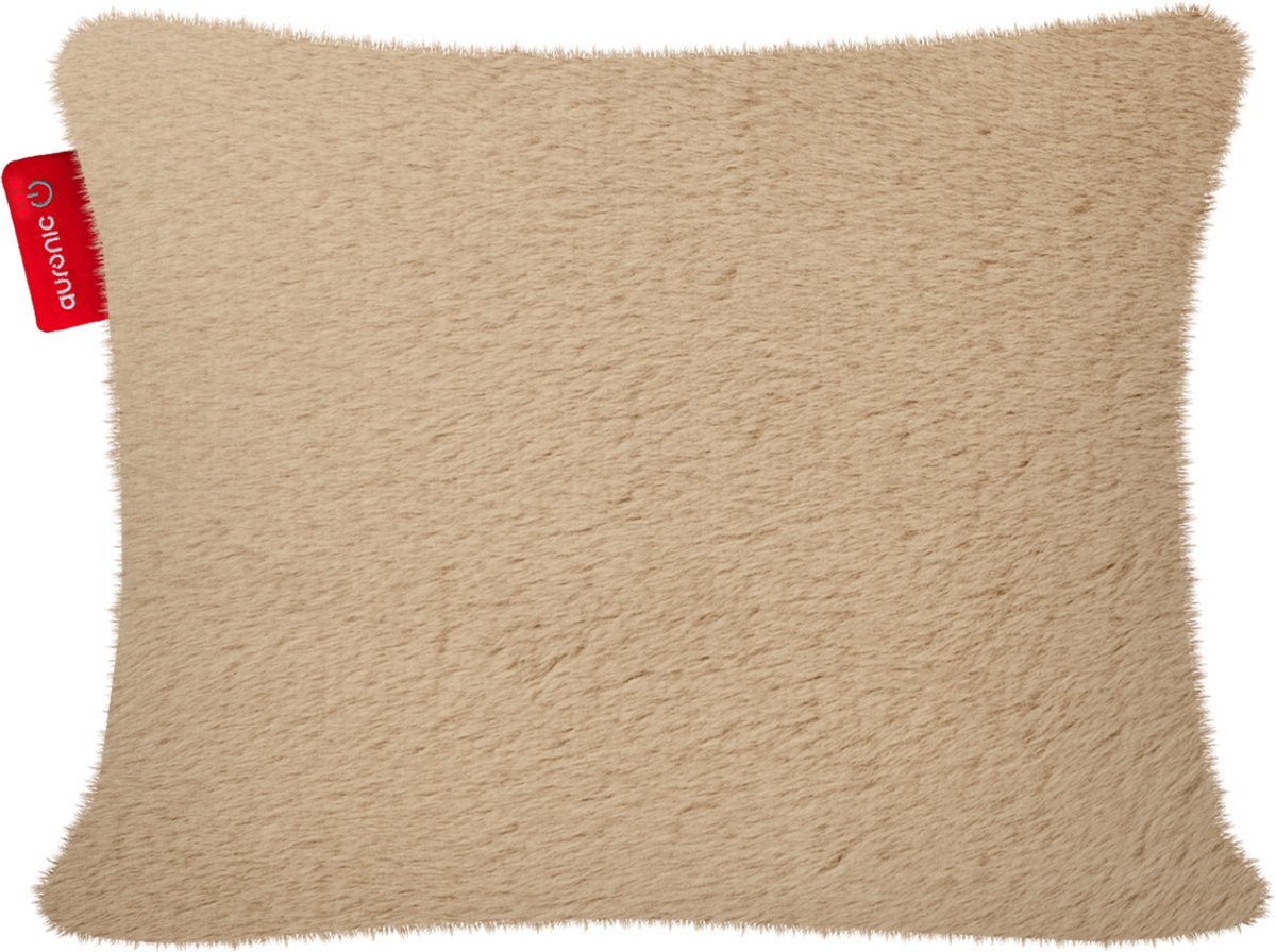Auronic Warmtekussen - Pluche- 45x60 - Draadloos - Oplaadbaar - Elektrisch kussen - Infrarood - Taupe
