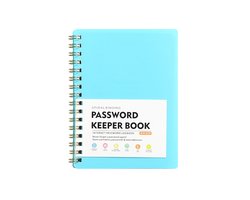 Wachtwoordenboek - Wachtwoordenboekje - PP - Wachtwoordenboekje met alfabet - Wachtwoorden Notitieboek - Password Organizer - Password book - Voor internet, website, adres, contacten - A6 - 10.8*14.5cm - Blauw