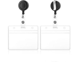 2-pack doorzichtige horizontale naamlabels - badge-ID-houders - doorzichtige ID-houders zacht - voor verpleegkundigen, artsen, leraren en kantoren