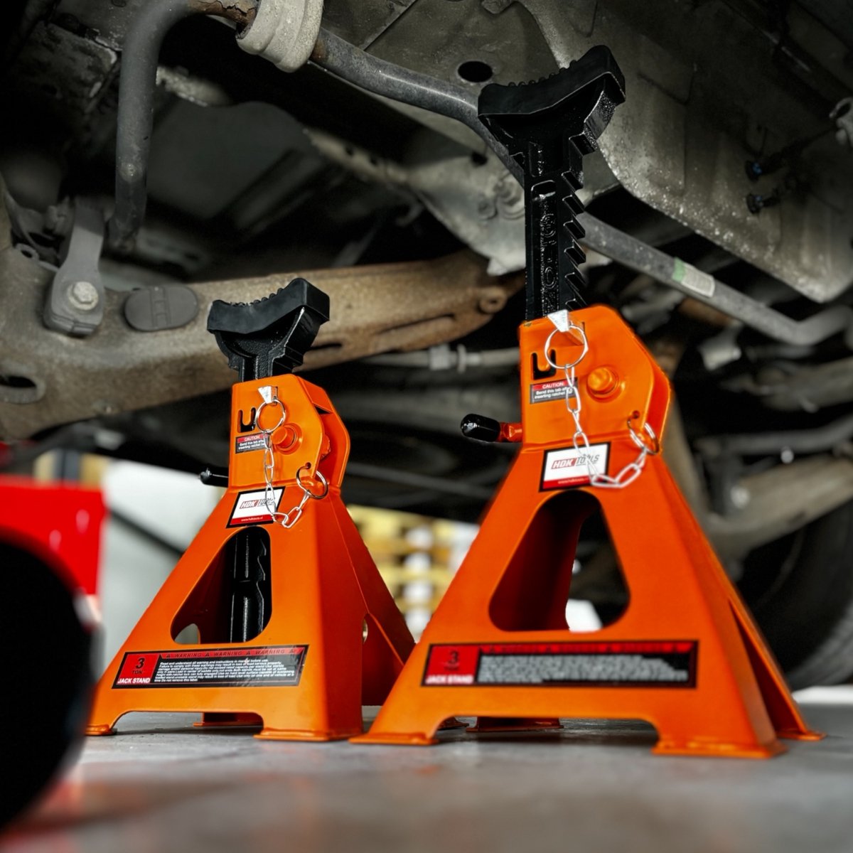 HDKTOOLS® Assteunen set 3 ton | set van 2 | draagarm steunen | 29cm tot 43cm verstelbaar | assteunenset | heavy duty | assteun | autokrik | garagekrik | oprijbok | autobok | 3000KG | toepasbaar onder breed scala voertuigen | hoge kwaliteit staal