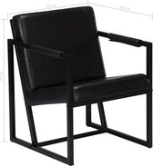 Fauteuil  ECHT leer Zwart / Loungestoel / Lounge stoel / Relax stoel / Chill stoel / Lounge Bankje / Lounge Fauteuil - Luxe Fauteuil