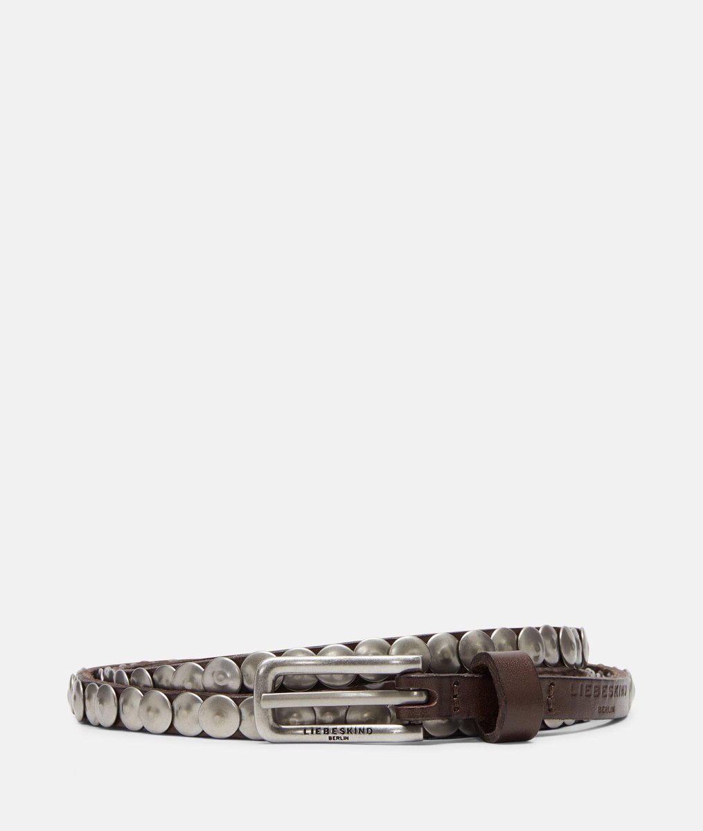 LIEBESKIND BERLIN Leren riem Leather Belt W95 Cognac donkerbruin
