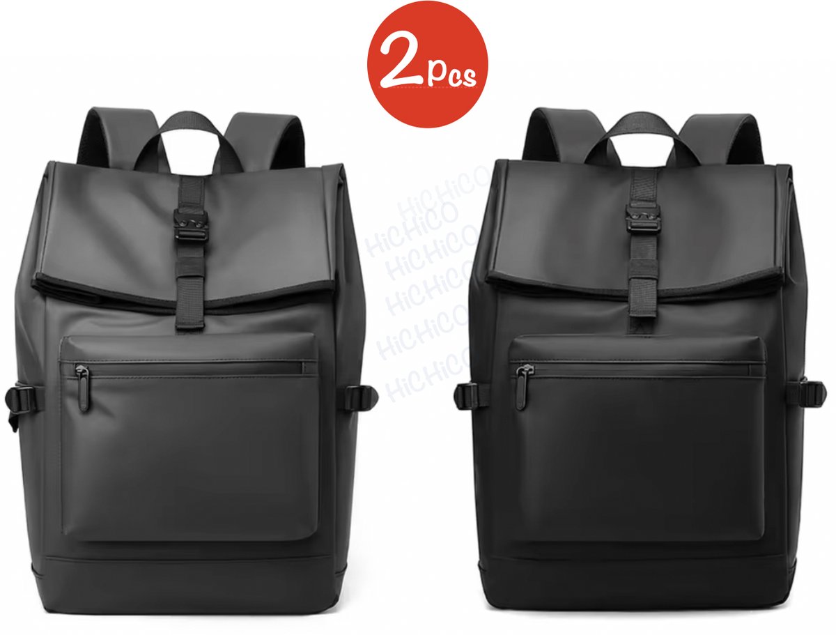 HROIC KNIGHT® Rolltop Rugzakken voor Dames en Heren Backpacks Waterdicht - Laptoptas - Backpack Rugzak - Verstelbare Reistas 20 tot 30L – 2Pcs – Zwart en Grijs