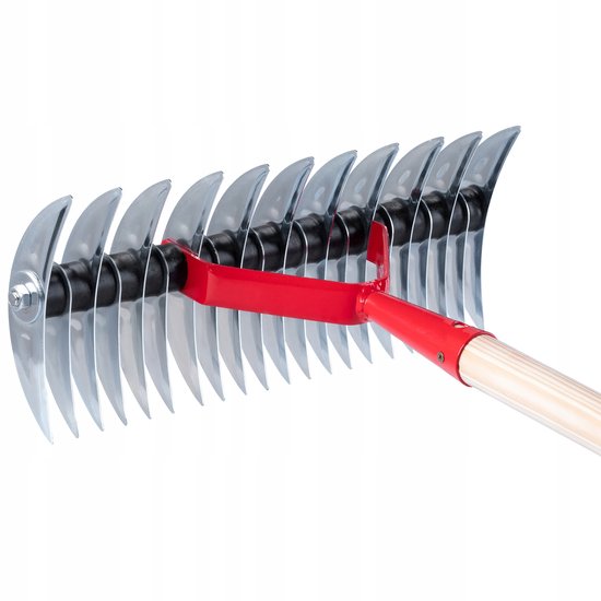 KADAX Gazonventilator, handmatige verticuteermachine voor tuin, gazon, mos, tuingereedschap van metaal, snijdrek, cultivator, gazonbeluchter, handverticuteermachine (tweezijdig, met steel) van Merkloos	 — afbeelding 2