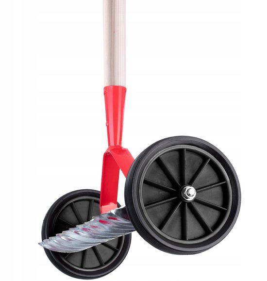 KADAX Gazonventilator met wielen, tuinklauw voor gazon, tuin, mos, snijhark van metaal, handmatige verticuteermachine, tuingereedschap, gazonbeluchter, cultivator (met steel) van Merkloos	 — afbeelding 3