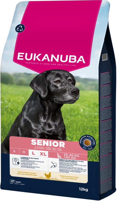 Eukanuba Life Care Dog Senior Large Hondenvoer Chicken - 12 kg