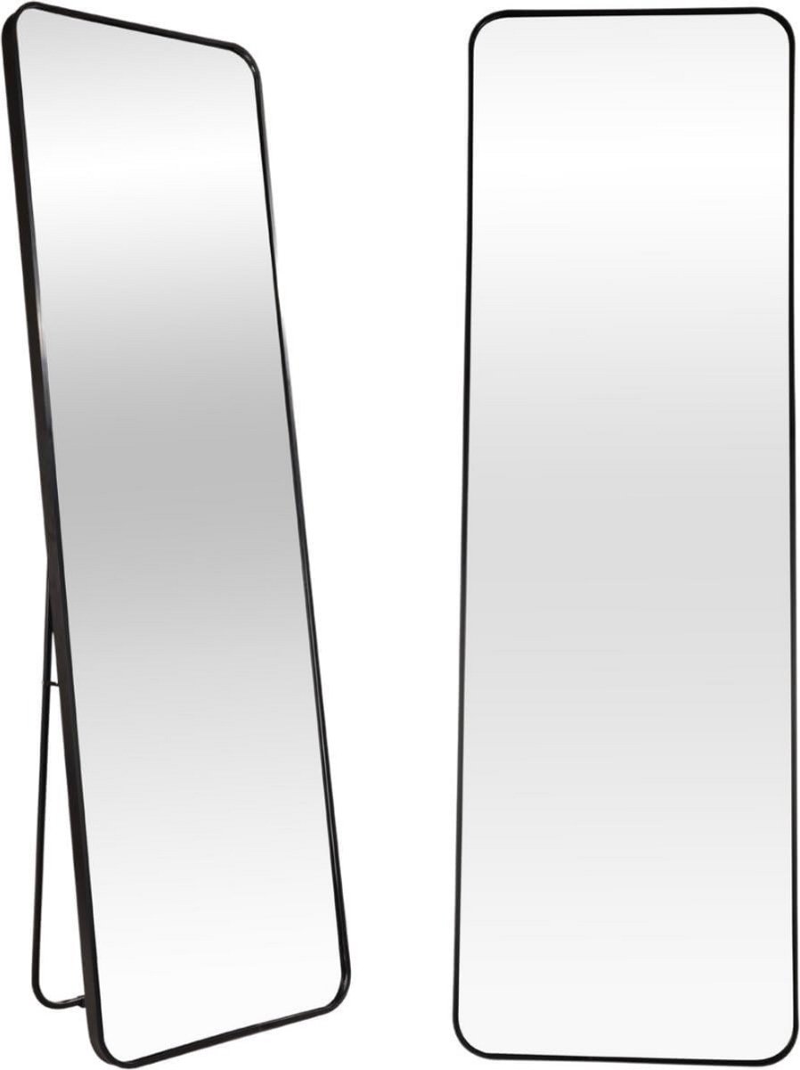 DailySupplies® Passpiegel Staand - Slaapkamer Spiegel - Wandspiegel Zwart