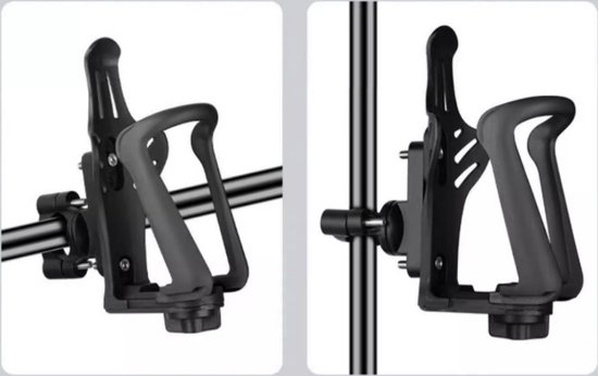 Bidonhouder voor de fiets - Bekerhouder voor de motorfiets met snelverstelknop - Bekerhouder voor de fiets met schroefgereedschap - Geschikt voor flessen met een diameter van 55-75 mm - Geschikt voor stuur en frame - zwart - 7.5*9*16.5 — afbeelding 5