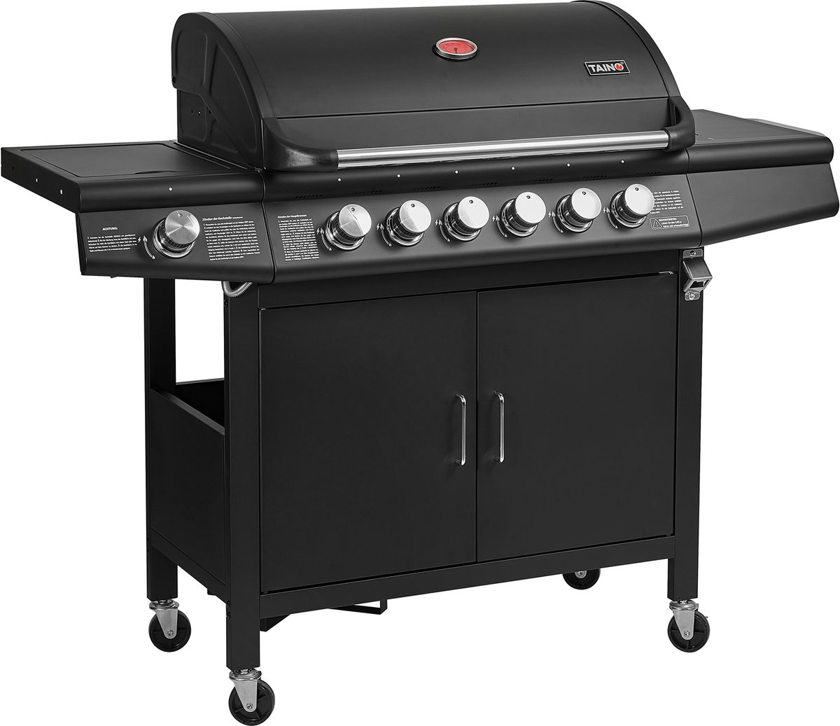 TAINO RED 6+1 gasbarbecue - BBQ grillkar branders zijbrander
