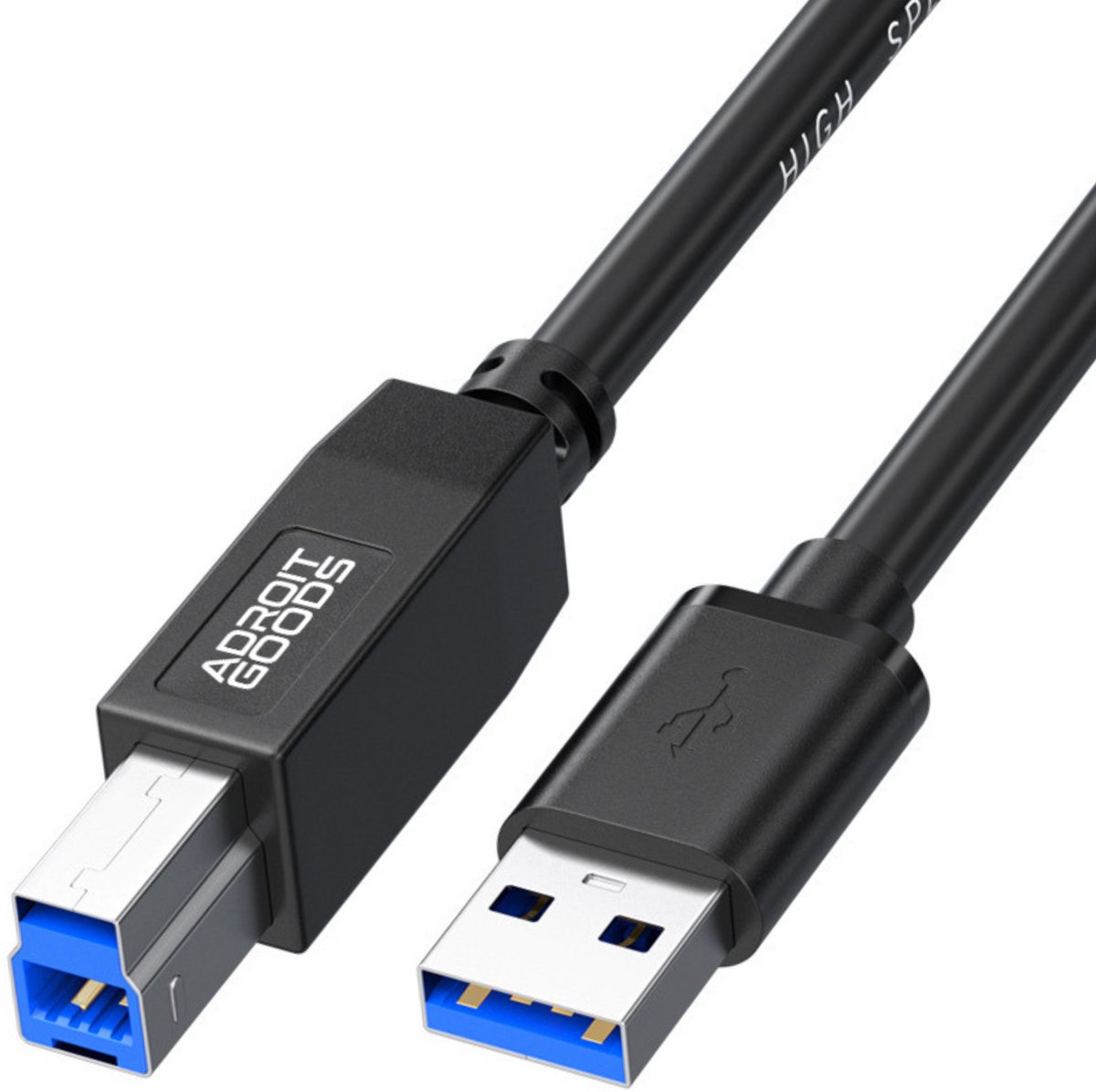 AdroitGoods USB 3.0 Printerkabel 2m – USB-A naar USB-B – 5Gbps – Zwart