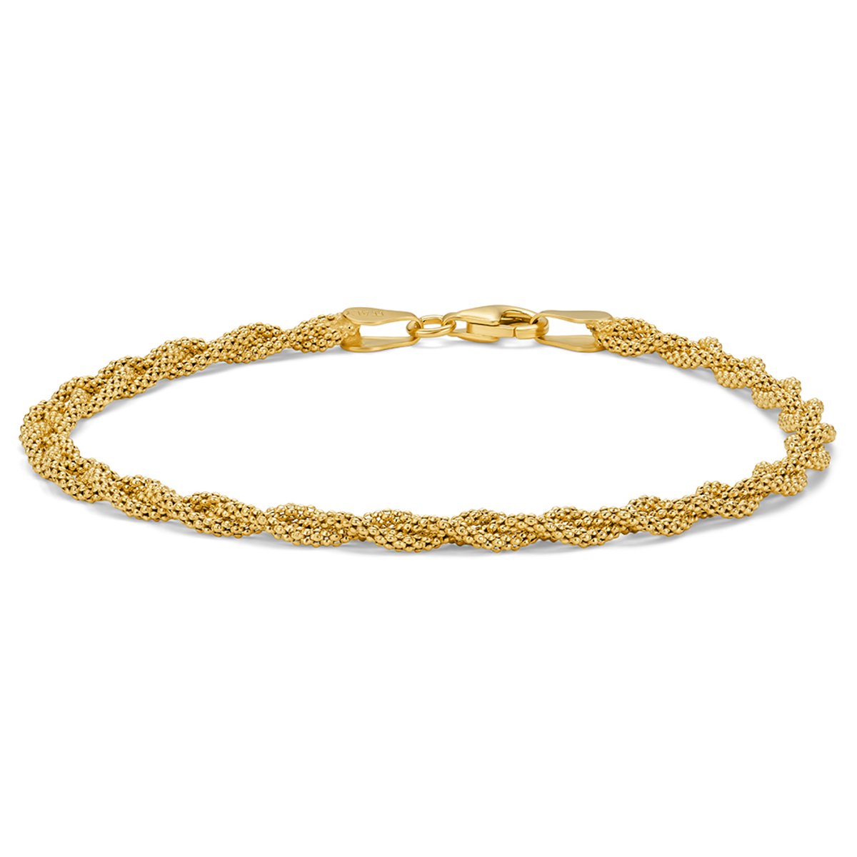 Miore Roosgoudkleurig Armband dames in 925 Zilver - 18 Karaat Verguld - Hypoallergeen Armband - Handgemaakte Hoepels - Gemaakt in Italië
