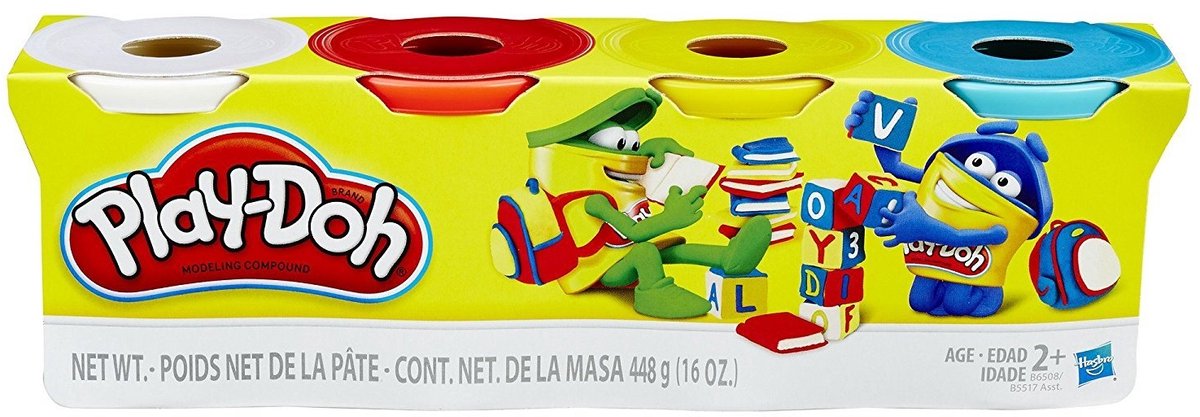 Play-Doh 4-pack Levendige kleuren - Potjes 85 gram - Boetseerklei — afbeelding 12
