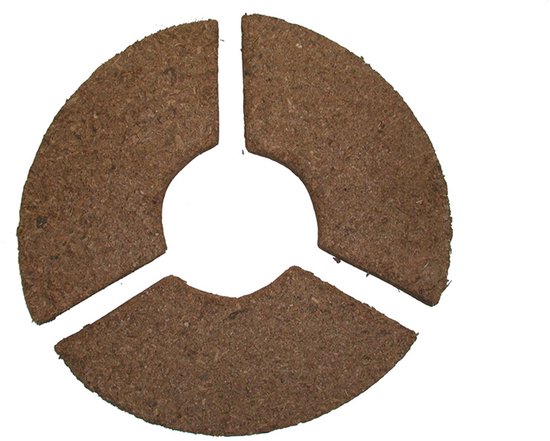 Bruine kokosvezel bodemring met drie insnijdingen, voor een 240L kliko.