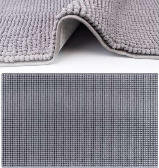 Badkamer Tapijt Blauw - Badmat kan gecombineerd worden tot een set - Antislip & Maschinewasbaar - Toiletmat 50 x 80 cm