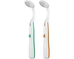 Vitdipy - Mondspiegel met LED-licht - 2 stuks - Mondspiegel - Verlichte tandheelkundige spiegel - Mondspiegel met anti-condenscoating - Tandverzorging - Herbruikbaar