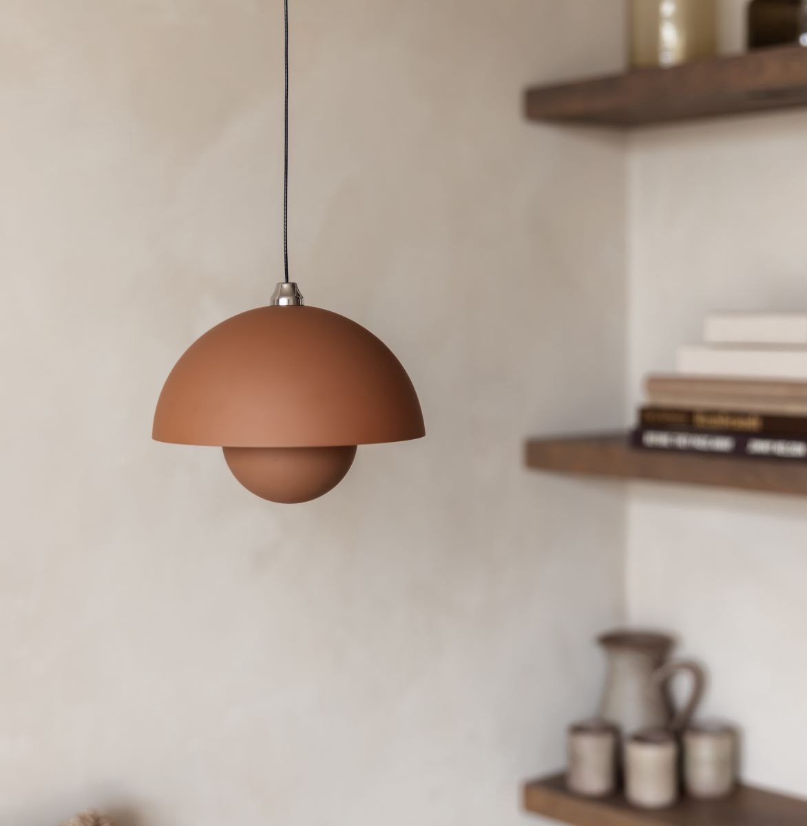 Bloemknop macaron hanglamp - terracotta mat - Design verlichting - flowerpot