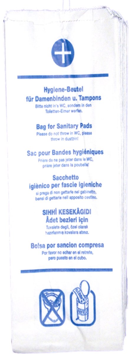 HYGOSTAR papieren hygienezakjes, bedrukt, wit