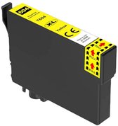 Zwarte XL inktcartridge met gele sticker '604 Yellow XL CE', met trekstrips 'PULL'.