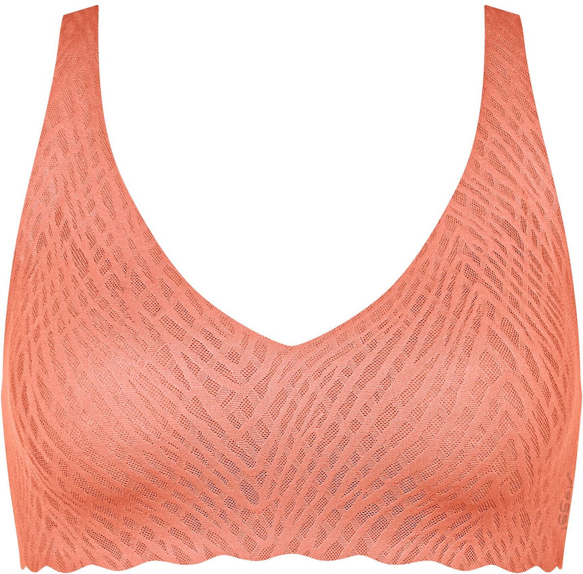 Sloggi Zero feel Soft Bra Bliss - Naadloze BH top - Kanten bralette met brede bandjes - L - Oranje