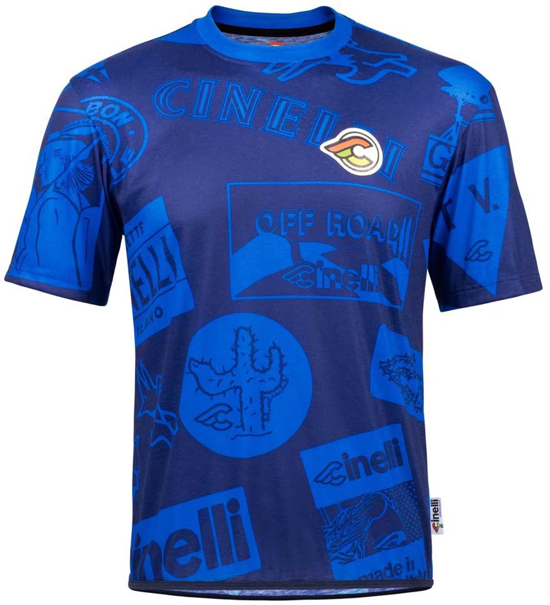 Cinelli Gravel Tech T-shirt Met Korte Mouwen Blauw S Man