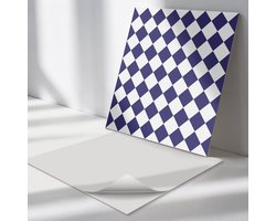 Wallfluent Vinyl Tegels - Ruitpatroon op De Achtergrond Wand PVC Tegels - 20 cm x 20 cm - Zwart Vinyl Tegels - 20 stuks - Vierkant PVC Tegels - Patroon Plaktegels - Vinyl Tegels Zelfklevend - Plaktegels Keuken en Badkamer