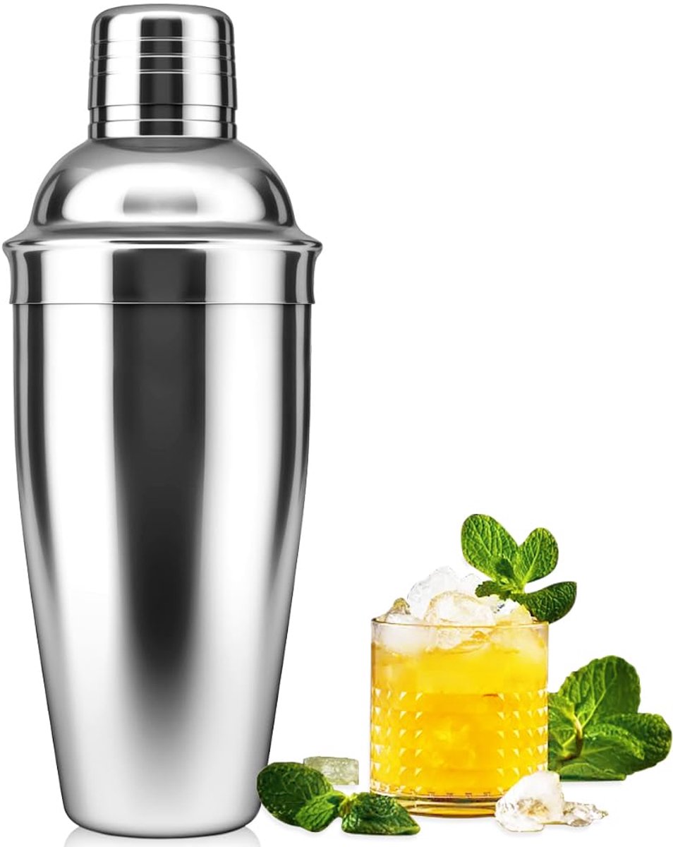 Ynkkvre-Shaker van RVS – Cocktails Shaker met Geïntegreerde Zeef en Jigger – Beginnersvriendelijk en Elegante Geschenkset voor Thuisbar