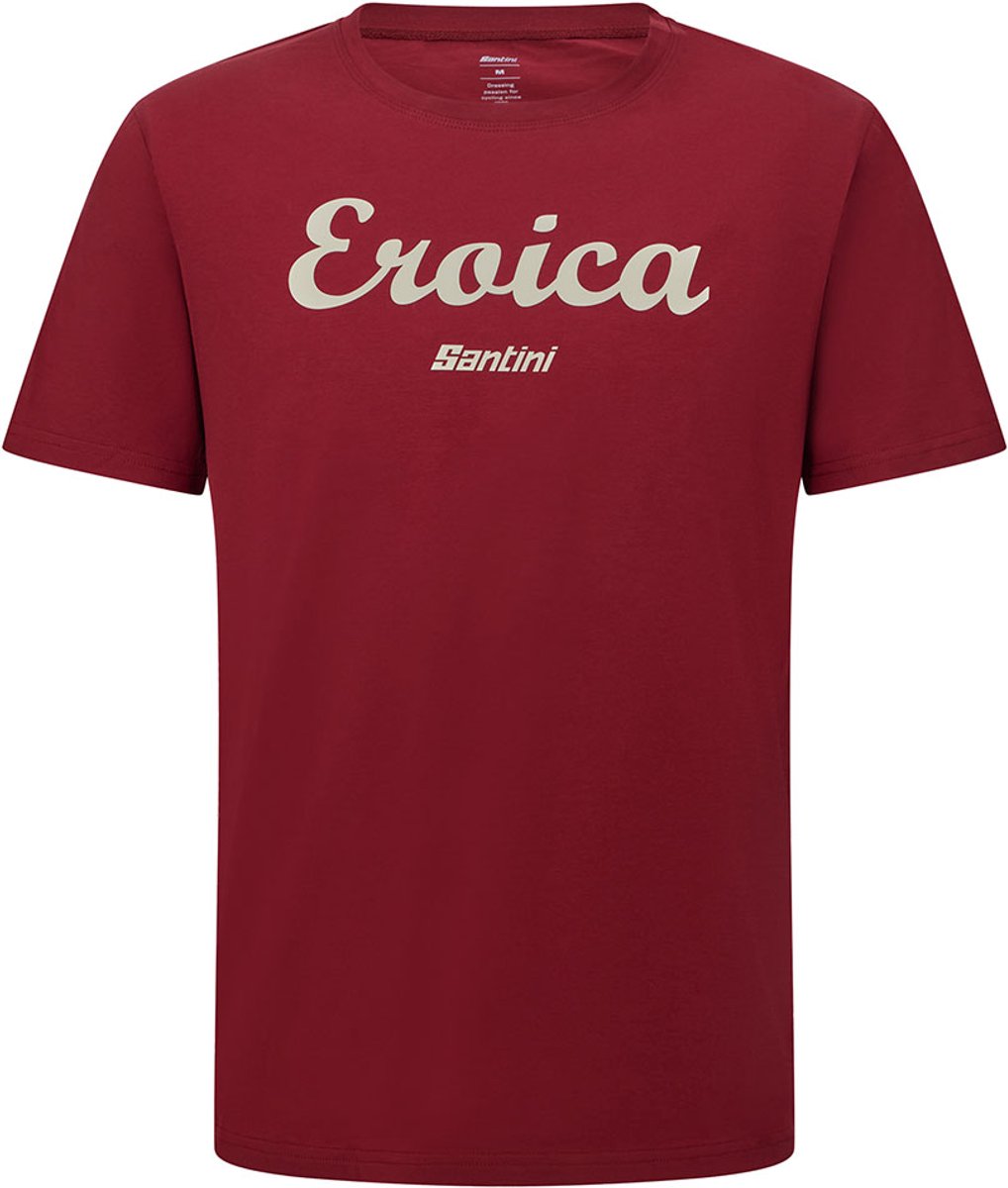 Santini Eroica Strada T-shirt Met Korte Mouwen Rood