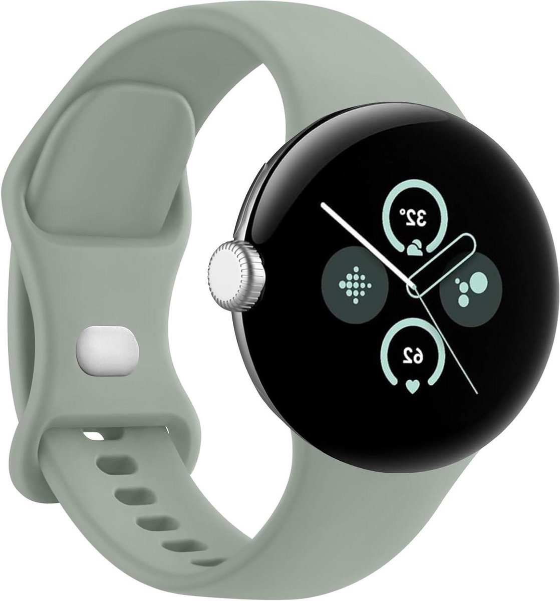Thelau - Armband voor smartwatch, zachte siliconen reserveband voor dames en heren (S, dennengroen) - nl