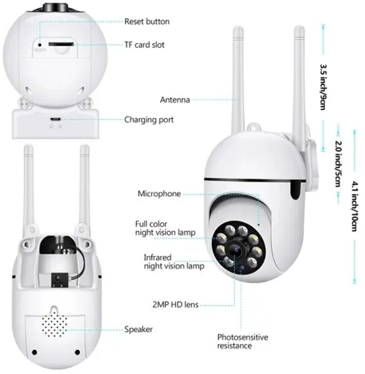 LAXIHUB 5MP Hondencamera met app-bewakingscamera voor binnen, baby, 2,4 G/5 GHz dual-band wifi, huisdiercamera, AI bewegingsdetectie, huisdierenbeveiligingscamera, auto-tracking, pan/tilt, 1 stuk