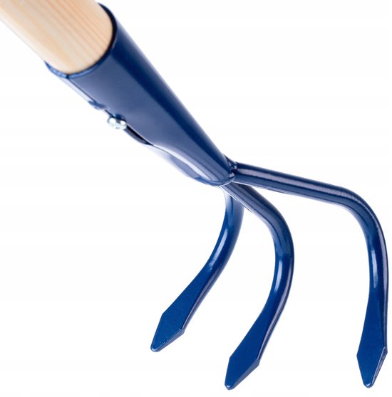 KADAX Handcultivator van metaal, cultivator met lange steel van hout, robuuste cultivator, tuinklauw, tuinhak voor het losmaken van de grond (3 tanden) van Merkloos	 — afbeelding 3