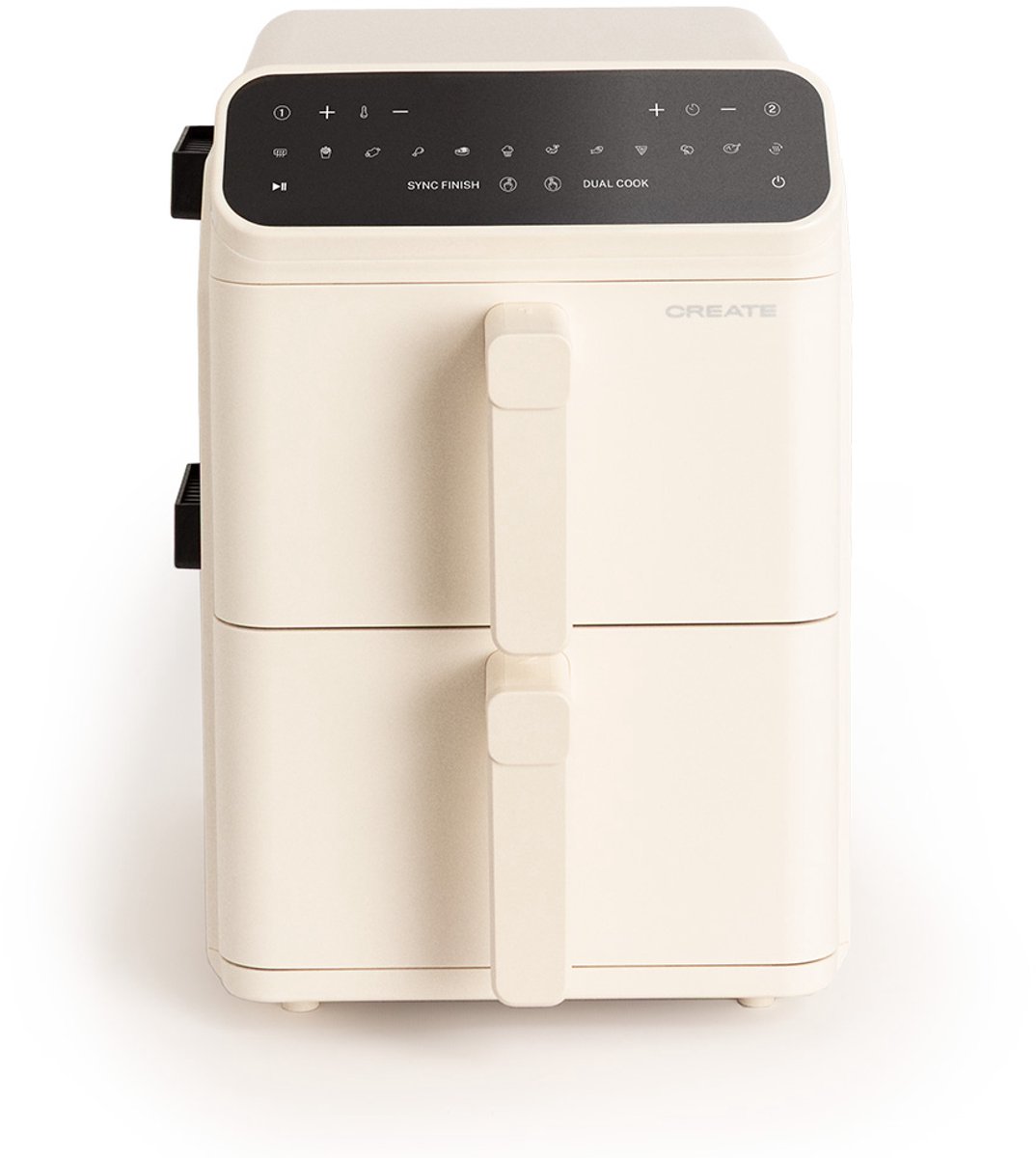 CREATE - 11,2 L Airfryer met dubbele laag en onafhankelijke bediening, Gebroken wit - AIR FRYER DUAL STACK