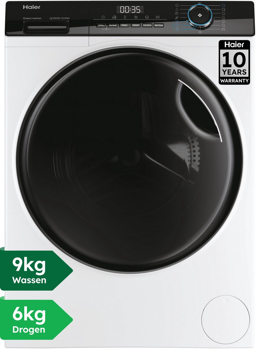 Haier was-droogcombinatie HWD90-B14939-S 9+6 kg - 1400 tpm - Direct motion-motor - ABT - iTime - automatisch gewicht