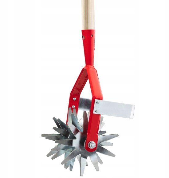 KADAX Sterfrees met wiedemes, tuinfrees, kruimelaar voor het losmaken van de BO-den, cultivator voor tuin, gazon, onkruid, rolhak, stalen bodemkruimelaar (met houten steel) van Merkloos	 — afbeelding 2