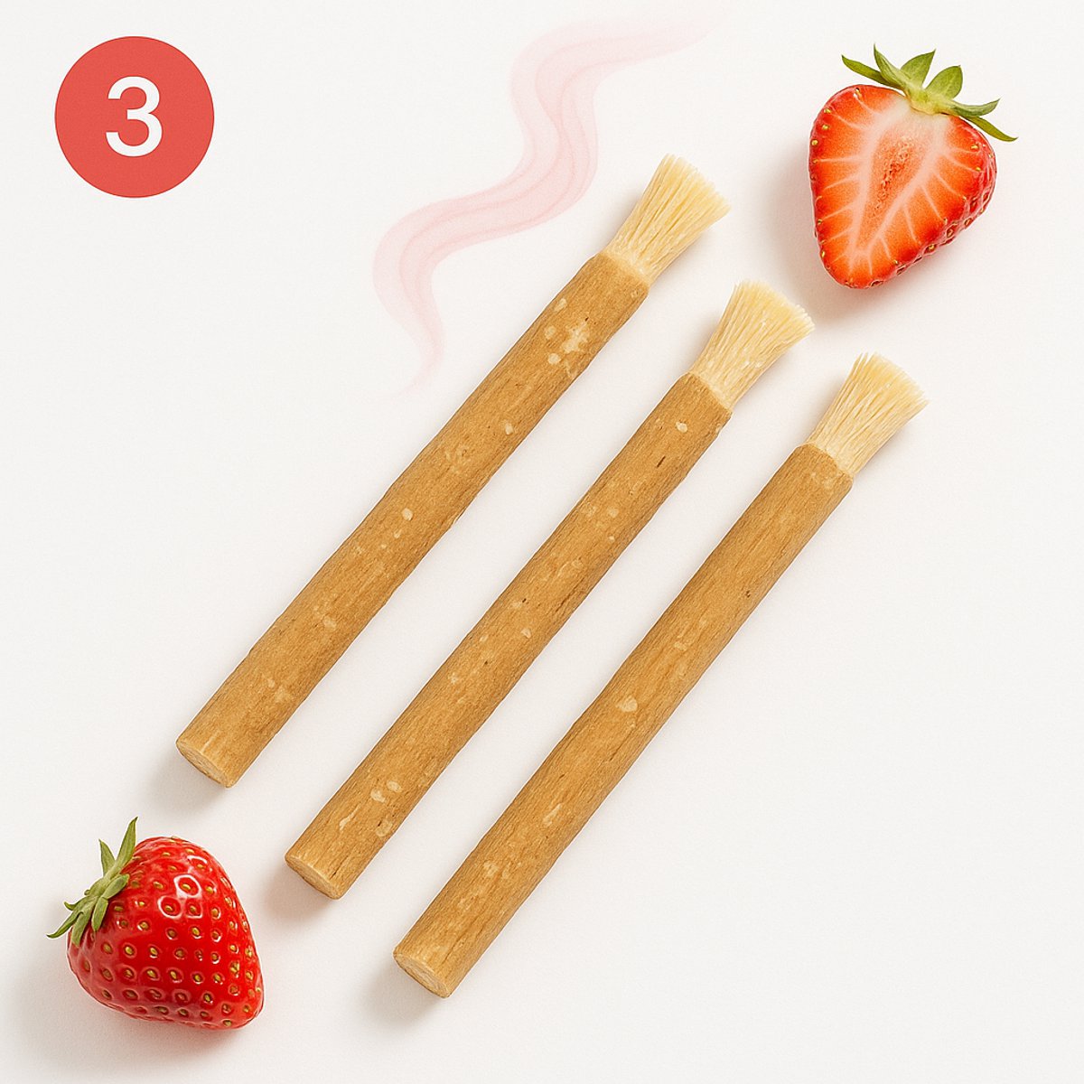 Strawberry Miswak 3 stuks – Siwaak – Natuurlijke Tandenborstel – Biologisch & Fluoridevrij – Antibacterieel – Sunnah – Halal Verzorging – Tandverzorging – Natuurlijk Alternatief voor Plastic Tandenborstels – Mondverzorging Zonder Tandpasta – Vegan