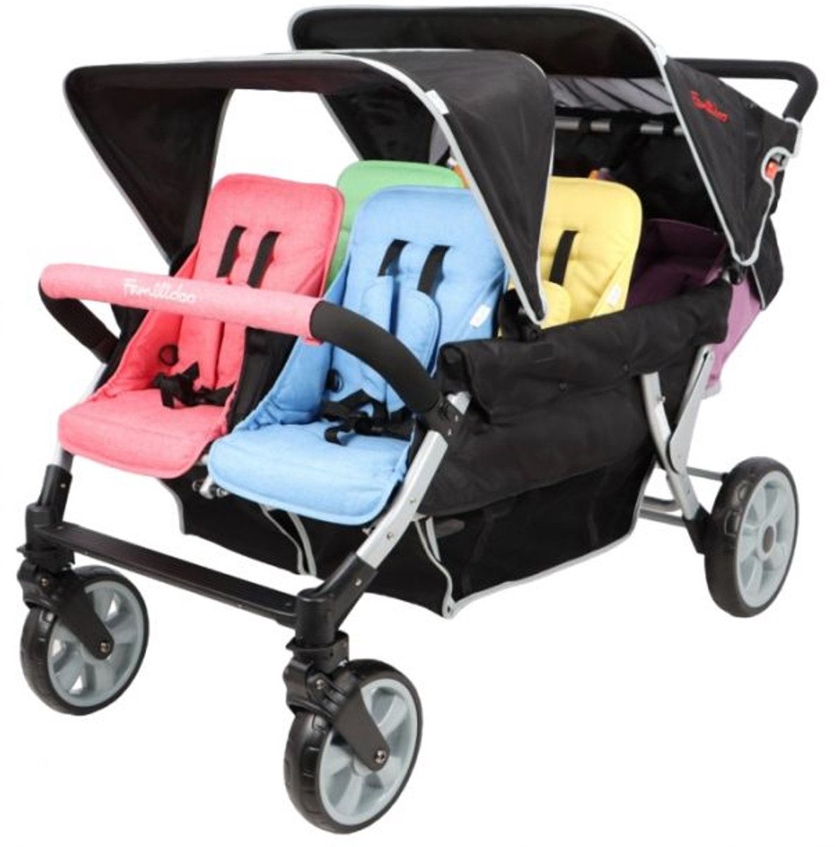 Familidoo Elektrische 6-Zits Wandelwagen – Kinderwagen voor 6 Kinderen, Ideaal voor Kinderopvang & Gastouders