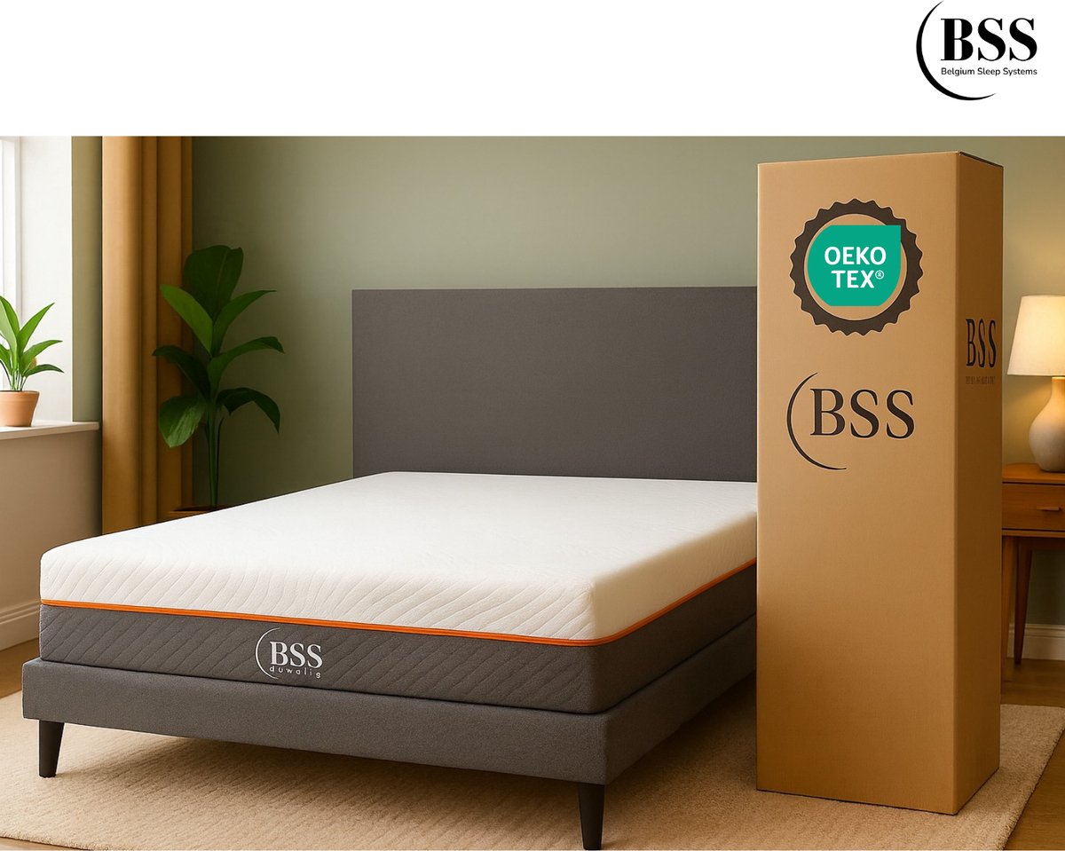 BSS Bedding Initial - Boxspring - Matras 18cm - AirCell Memory Foam - 180x200 cm - Bedden - Grijs