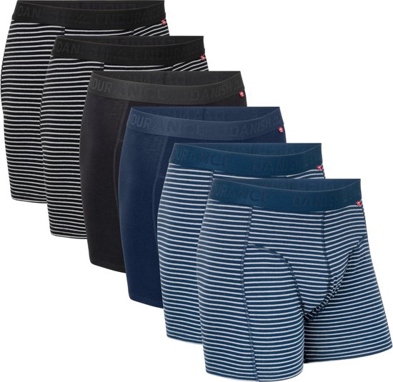 DANISH ENDURANCE Boxers en Katoen Bio - pour Homme - Lot de 6 Multicolore - Taille 3XL