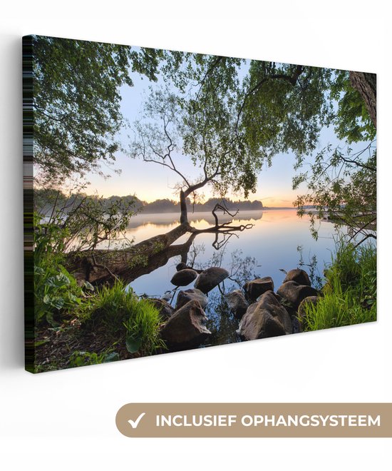 Canvas schilderij natuur 120x80 - Kamer decoratie accessoires - Landschap schilderijen woonkamer - Wanddecoratie slaapkamer - Muurdecoratie keuken - Wall decoration wanddoek interieur - Woondecoratie huis - Woonaccessoires