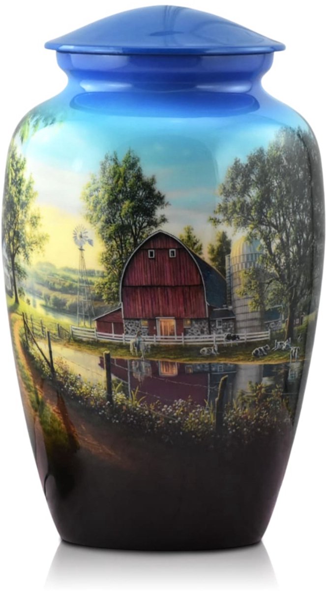 Akerz urn boederij - 3.5 Liter - Crematie Urn - Voor Huisdieren of Menselijk As - Crematie As - Urn - Begrafenis