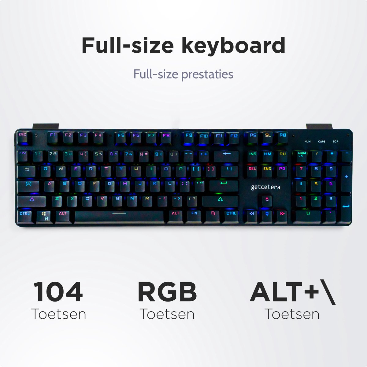 getcetera Mechanisch Gaming Toetsenbord 104 Toetsen Red Switches thumbnail 6