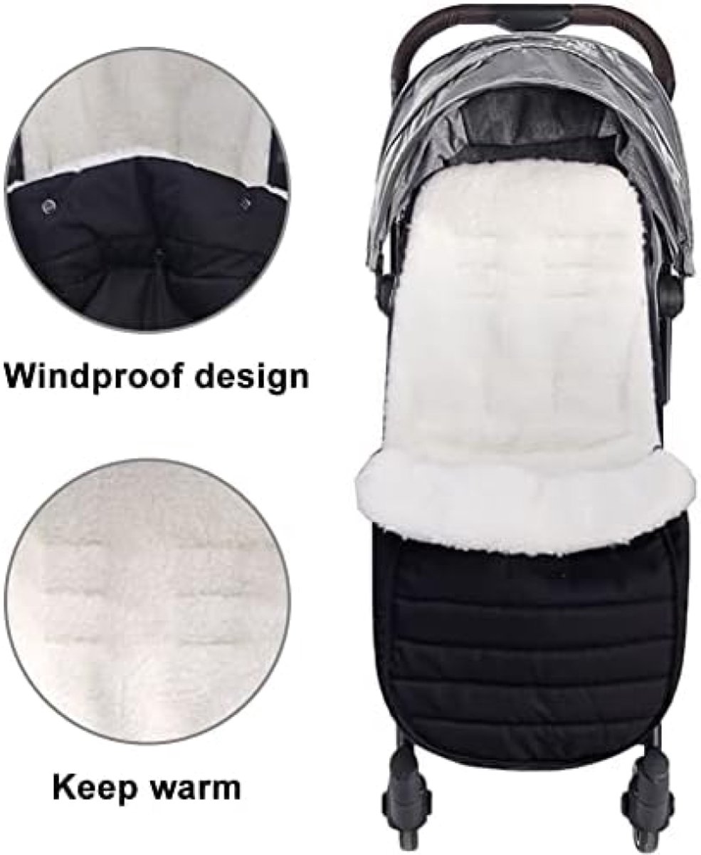 PromoHome Verstelbare Winter Voetenzak voor Buggy en Kinderwagen - Ultrawarme Bescherming tegen Kou - Geschikt voor 0-36 Maanden - Machinewasbaar en Waterafstotend - Universele Pasvorm – foto 2