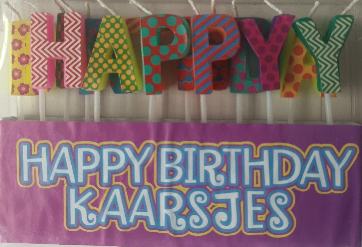 Taartkaarsjes - Happy Birthday - Taart Kaars - 13 Kaarsjes - Multikleur - Hoogte ca.8cm